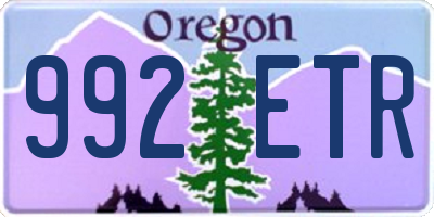 OR license plate 992ETR