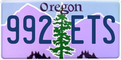 OR license plate 992ETS