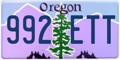 OR license plate 992ETT