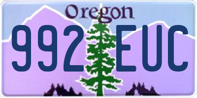 OR license plate 992EUC