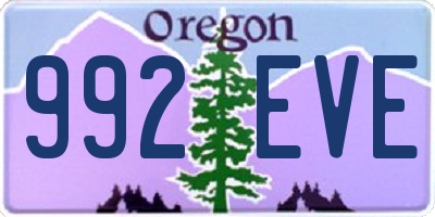 OR license plate 992EVE