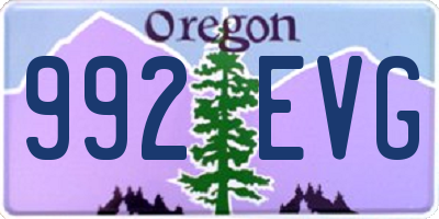 OR license plate 992EVG