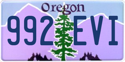 OR license plate 992EVI