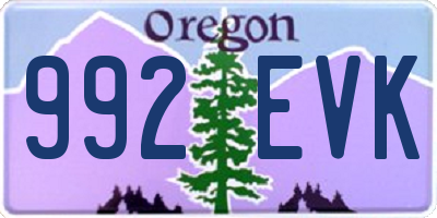 OR license plate 992EVK