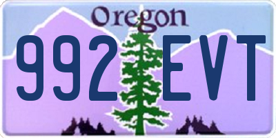 OR license plate 992EVT