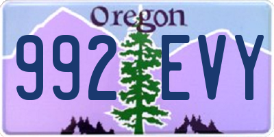 OR license plate 992EVY