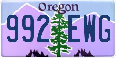 OR license plate 992EWG
