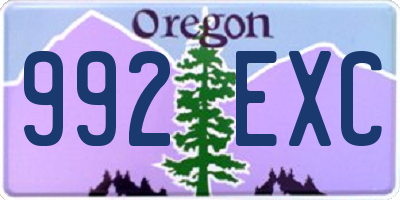 OR license plate 992EXC