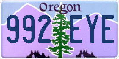 OR license plate 992EYE