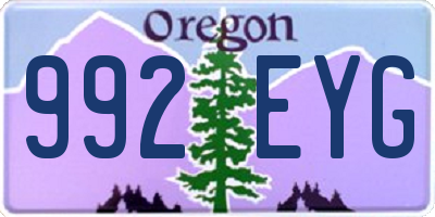 OR license plate 992EYG