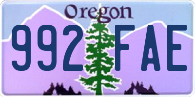 OR license plate 992FAE