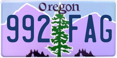 OR license plate 992FAG