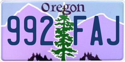 OR license plate 992FAJ