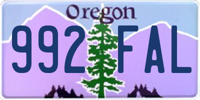 OR license plate 992FAL