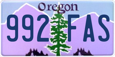 OR license plate 992FAS