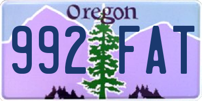 OR license plate 992FAT