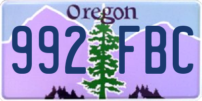 OR license plate 992FBC