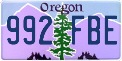 OR license plate 992FBE