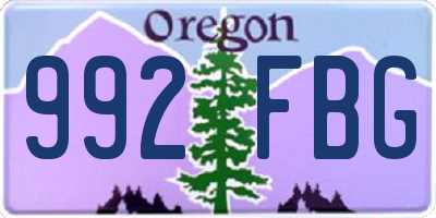 OR license plate 992FBG