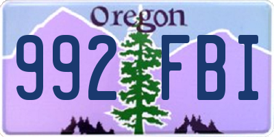 OR license plate 992FBI