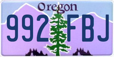 OR license plate 992FBJ