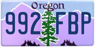 OR license plate 992FBP