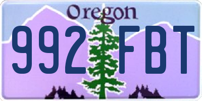 OR license plate 992FBT