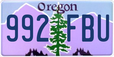 OR license plate 992FBU