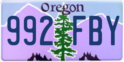 OR license plate 992FBY