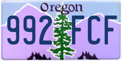 OR license plate 992FCF