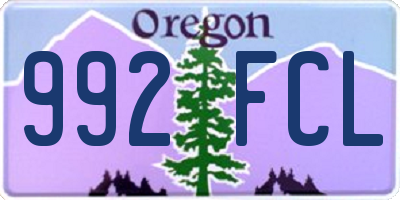 OR license plate 992FCL