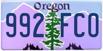 OR license plate 992FCO