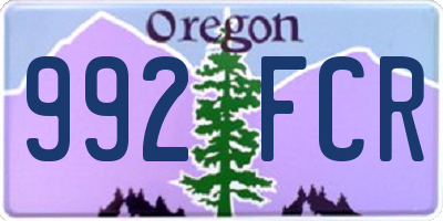 OR license plate 992FCR