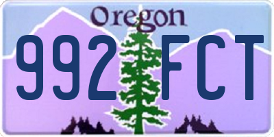 OR license plate 992FCT