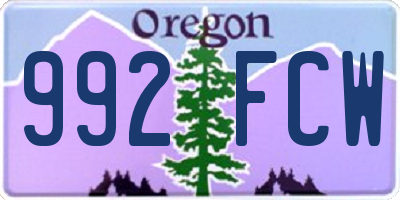 OR license plate 992FCW