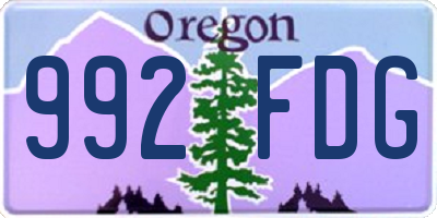 OR license plate 992FDG