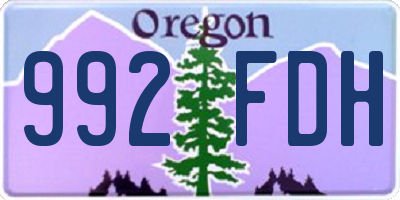 OR license plate 992FDH