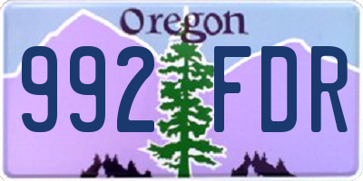 OR license plate 992FDR