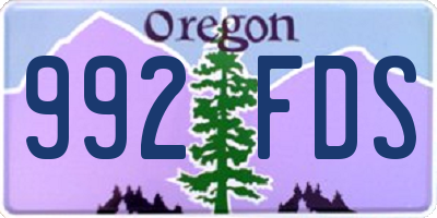 OR license plate 992FDS