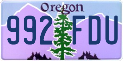 OR license plate 992FDU