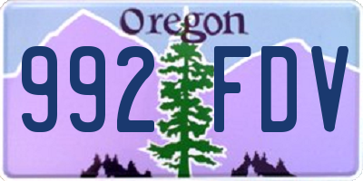 OR license plate 992FDV