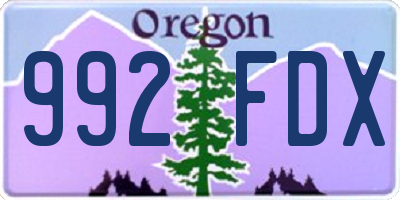 OR license plate 992FDX