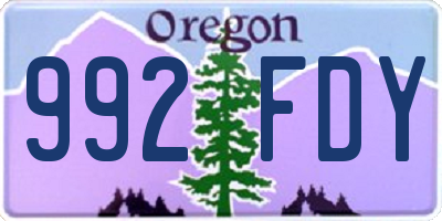 OR license plate 992FDY