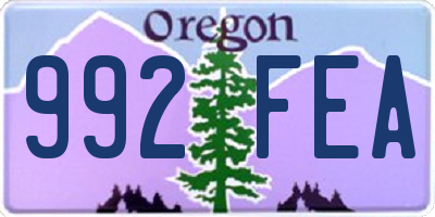 OR license plate 992FEA