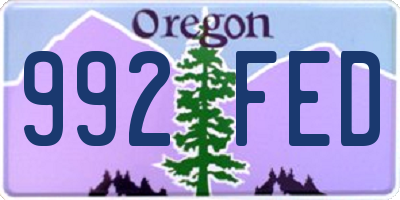 OR license plate 992FED