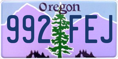 OR license plate 992FEJ