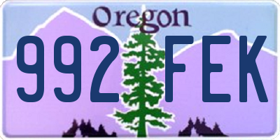 OR license plate 992FEK