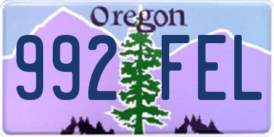 OR license plate 992FEL