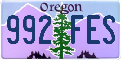 OR license plate 992FES