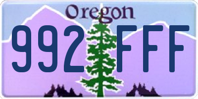 OR license plate 992FFF